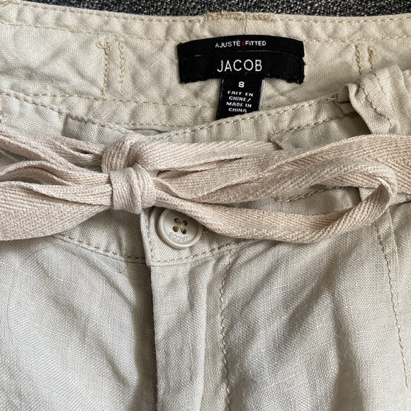 Jacob Inc 100% linen adjustable flare leg beige pants. - Picture 6 of 7